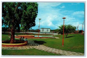 c1960's Beautiful Park With Electric Lighted Fountain Laredo Texas TX Postcard 
