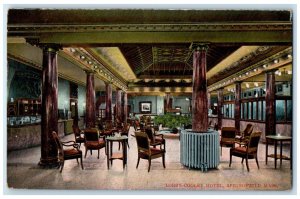 1908 Lobby-Colley Hotel Interior Restaurant Springfield Massachusetts Postcard