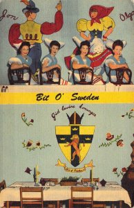 c.'50s, Bit O' Sweden Smorgasbord, 518 S Main Street, Tulsa , Okla, Old Postcard