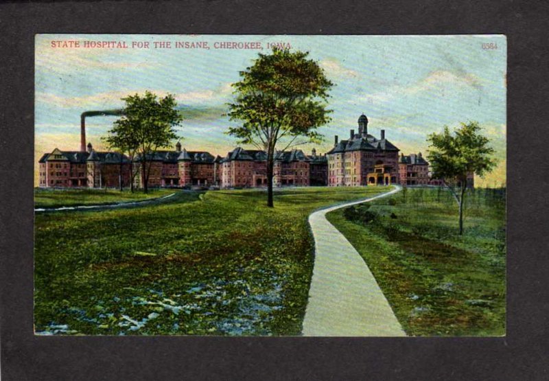 IA State Hospital for Insane Cherokee Iowa Postcard