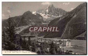 Old Postcard Les Praz and & # 39aiguille Peak