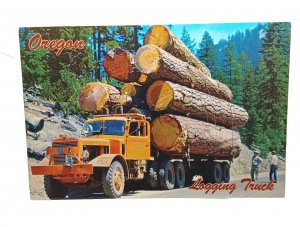 Fully Loaded Oregon Logging Truck Lakeview USA Vtg Repro  Postcard