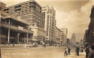 RPPC Av. Juarez, Mexico City Street Scene c1940s Vintage Photo Postcard