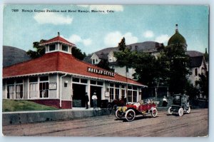 Manitou Colorado Postcard Navajo Geysey Pavilion Hotel Navajo Classic Cars 1910
