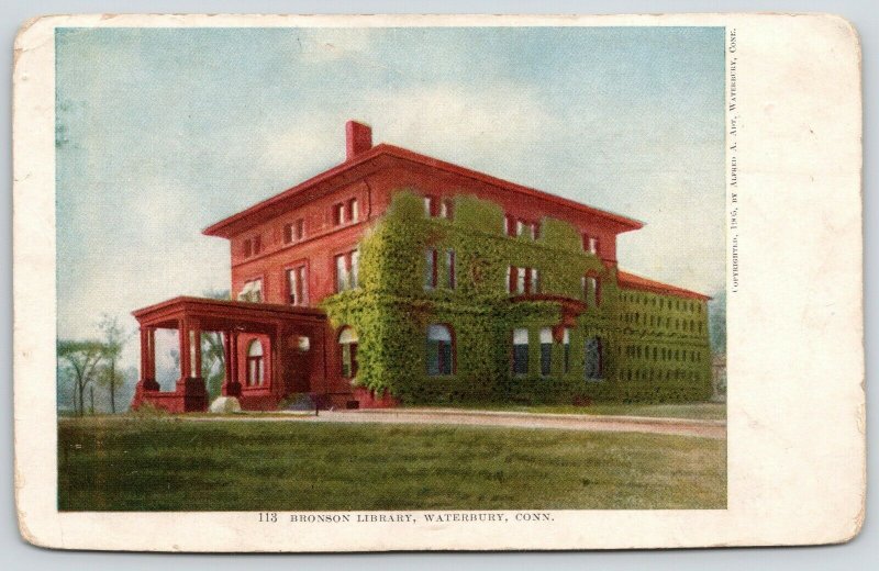 Waterbury Connecticut~Ivy Covered Silas Bronson Library~c1905 Postcard