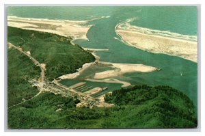 Aerial View Salmon Harbor Winchester Bay Oregon OR UNP Chrome Postcard Z9