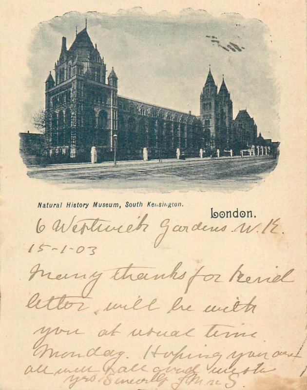 London court size postcard Kensington palace museum South Kensington