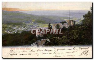Old Postcard Gruss von Baden Baden