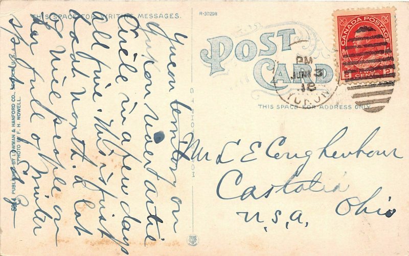 J15/ White Pass Summit Alaska Postcard c1910 1 2 Flags Hotel Restaurant 88