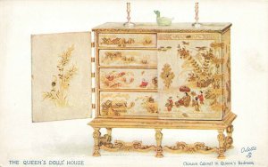 Raphael Tuck The Queen's Dolls' House Queen's Bedroom Chinese Cabinet Postcard