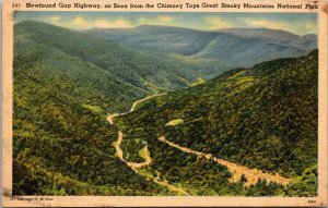 Smoky Mountains National Park Newfound Gap Highway Seen From Chimney Tops