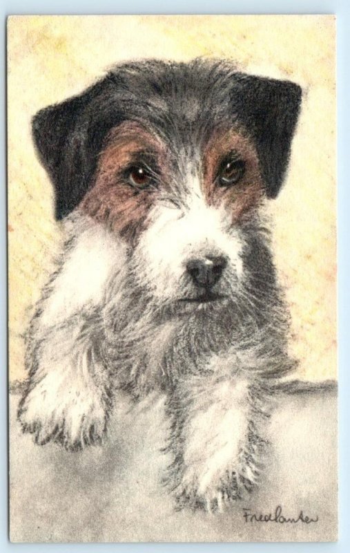 FOX TERRIER ~ Artist Signed FRED SAUTER  #69 Edition Stehli Dog Postcard