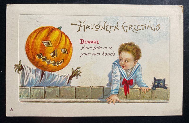 1915 Sewickley PA Usa Picture Postcard Cover To Lancaster Halloween Greetings
