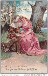Romantic Victorian Couple In Forest