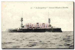 VINTAGE POSTCARD Bateau Guerre Le Jaureguiberry Cuirasse of Escade has Tourelles