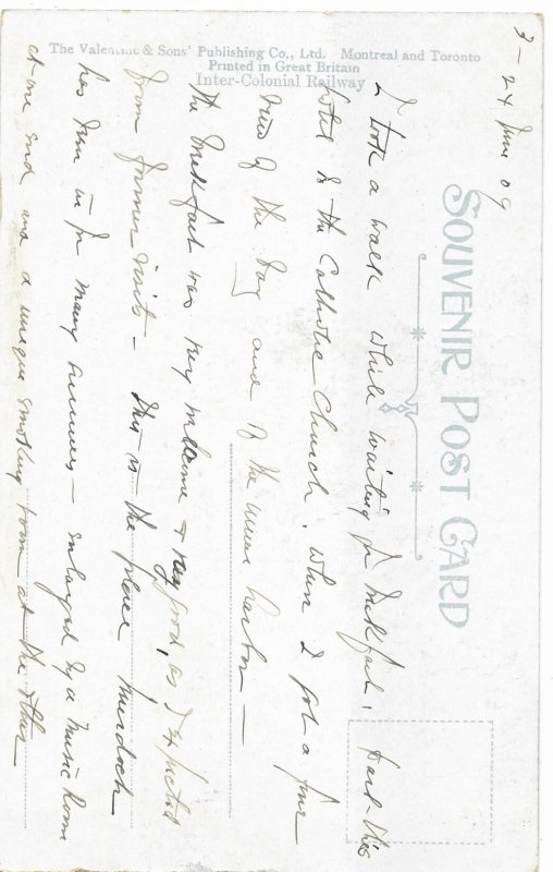 Street View of Gaspe Quebec Canada 1909