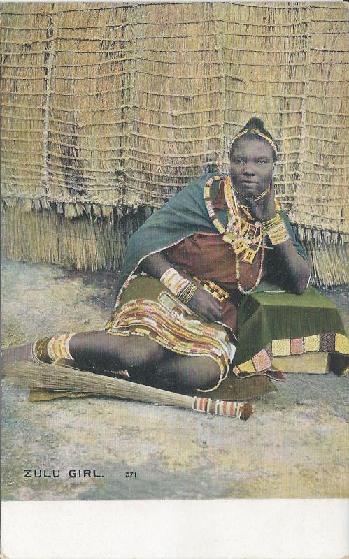 Zulu Girl, Cape of Good Hope, Early Postcard, Unused