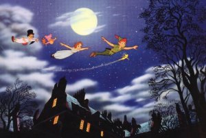 Peter Pan Flying With Tinkerbell Film Frame Movie Walt Disney Postcard