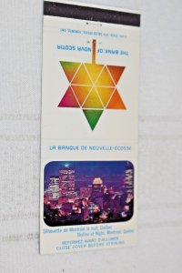 Skyline at Night Montreal The Bank of Nova Scotia 30 Strike Matchbook Cover