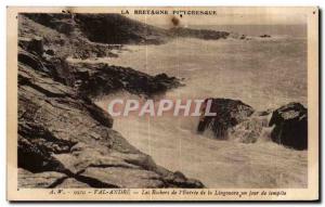 Old Postcard Brittany Picturesque Val Andre The Rocks I Entree of Lingouare o...