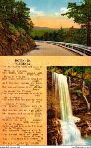 Virginia Waterfall and Highway Scene Down In VIrginia