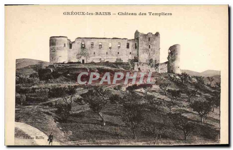 Old Postcard Chateau Templar Greoux les Bains