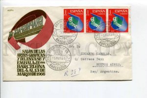 293768 SPAIN ARGENTINA 1966 y special cancellations Graphispack Barcelona RPC