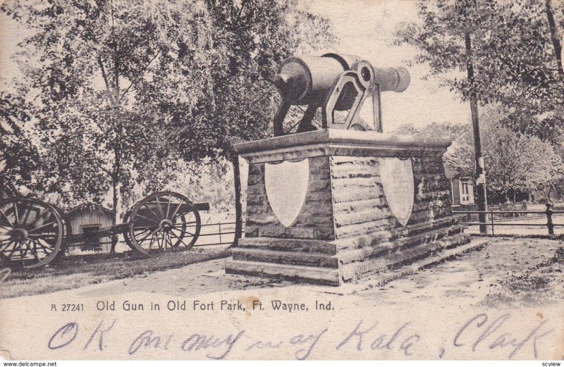 Old Gun in Old Fort Park , FORT WAYNE , Indiana ; PU-1906