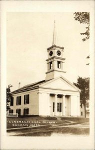 Oakham Massachusetts MA Congregational Church Real Photo Vintage Postcard