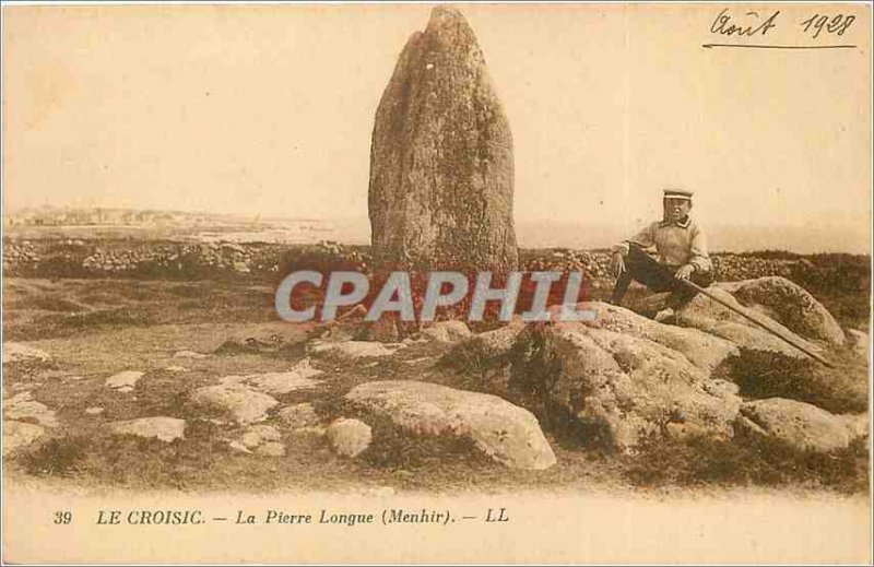 Old Postcard The lower Loire croisic Stone Long Standing Stone LL