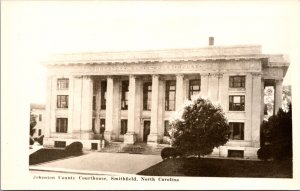 Real Photo Postcard Johnston County Courthouse in Smithfield, North Carolina