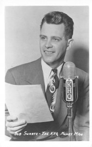 RPPC BOB SWARTZ Radio KHQ Money Man Spokane, WA c1940s Vintage Photo Postcard