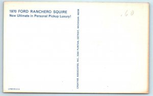 Automobile Car Advertising 1970 FORD RANCHERO SQUIRE Personal Pickup  Postcard