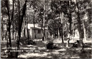 RPPC Cottages at Stand Rock Resort Wisconsin Dells WI Vintage Postcard V69