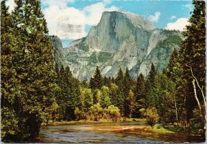 Half Dome Merced River Yosemite National Park CA 1970s Postcard C8