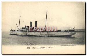 Postcard Old Boat Postal mail Italia