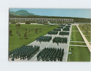Postcard Academy cadets line up Air Force Academy Colorado Springs Colorado USA