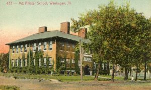 Postcard Early View of McAllister School in Waukegan, IL.    L1