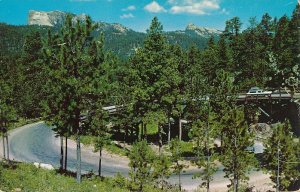 Pigtail Bridge on Iron Mountain Road - Black Hills SD, South Dakota - pm 1959