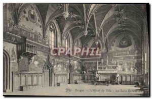 Old Postcard Bruges L & # 39Hotel City's Aldermen's Chamber