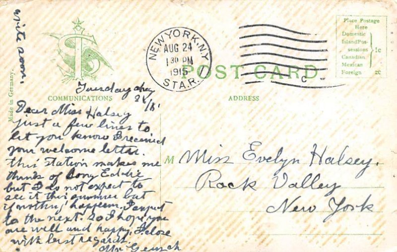 RR Depot Seabright, New Jersey, USA 1915 Missing Stamp 