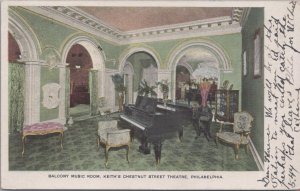 Postcard Balcony Music Room Keith's Chestnut Street Theatre Philadelphia PA