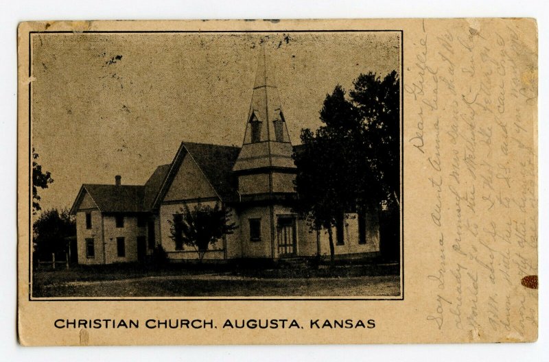 Christian Church Augusta Kansas Postcard