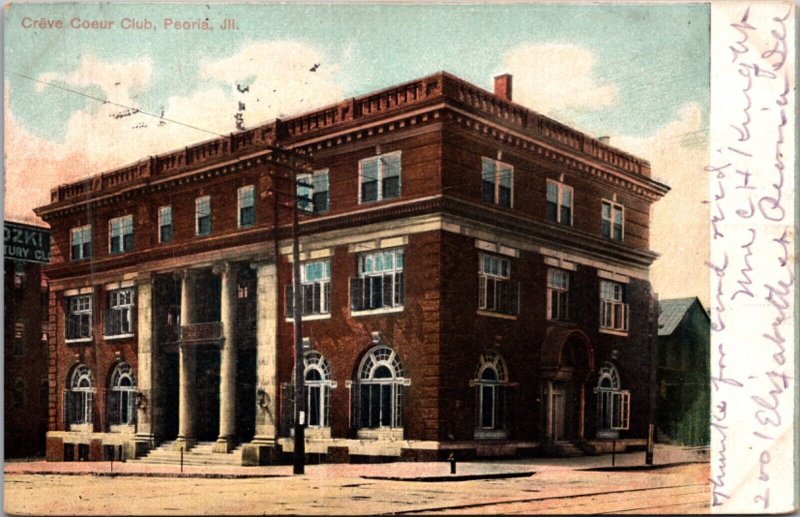Postcard Creve Coeur Club in Peoria, Illinois