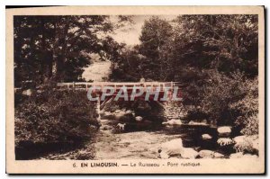 Old Postcard In Limousin The rustic Creek Bridge