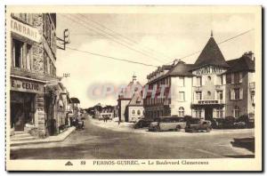 Old Postcard Perros Guirec The Boulevard Clemenceau