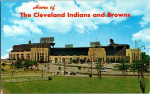 Municipal Stadium Cleveland Indians and Browns C1960s Vintage Postcard