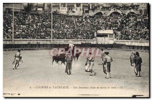 Old Postcard Bullfight Bullfight A second phase suerte de vara