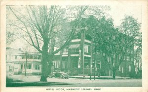 Postcard Ohio Magnetic Springs Green Tint Hotel Incor auto occupation 23-10752