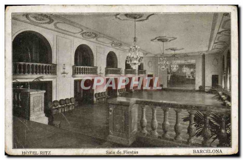 Old Postcard Barcelona Sala de Fiestas Hotel Ritz